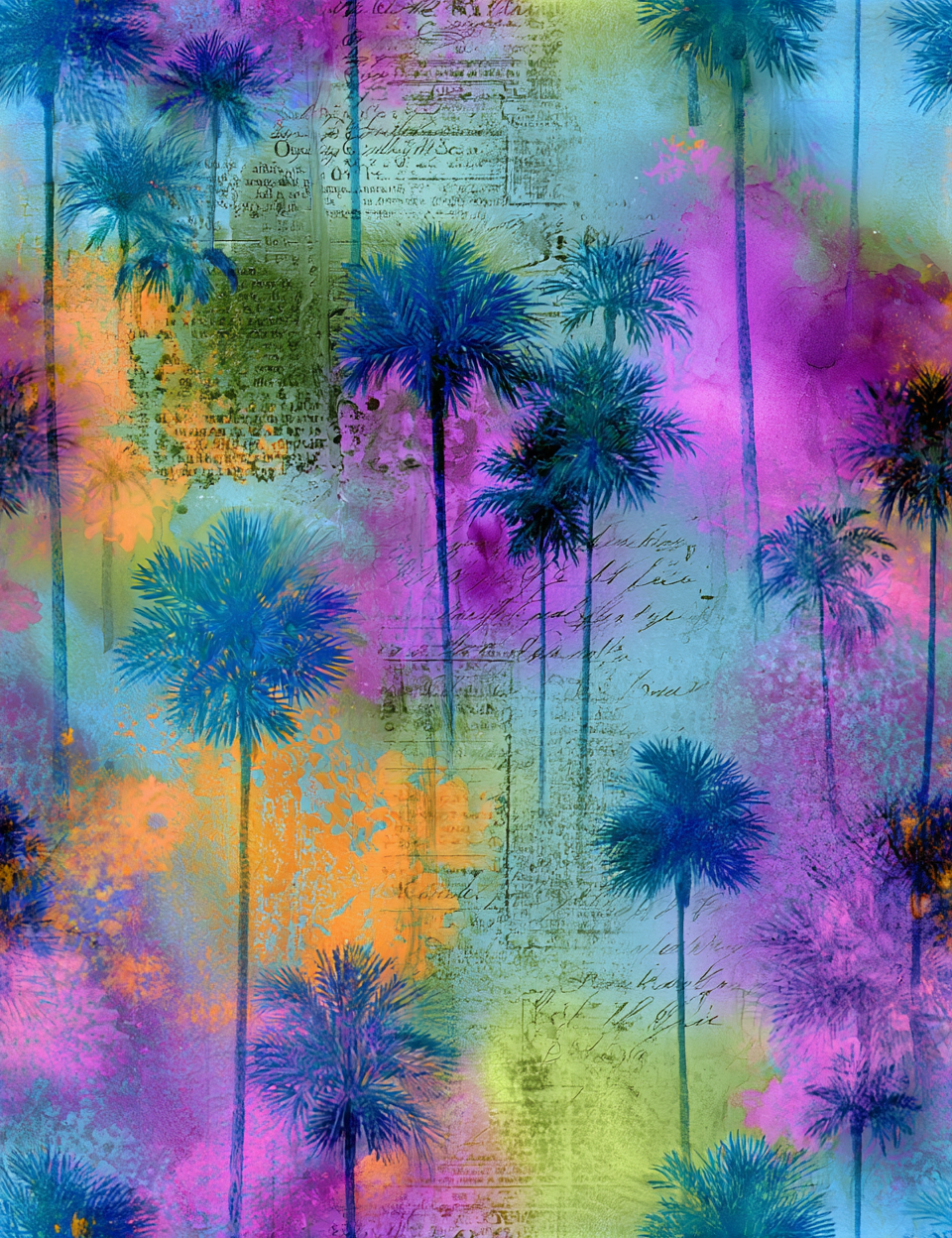 Midjourney V 8.1 Prompts for Vibran Electric Watercolor Seamless Patterns