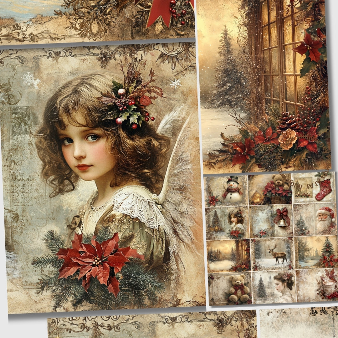 Midjourney Prompts for Winter Rococo Christmas Junk Journal Kit