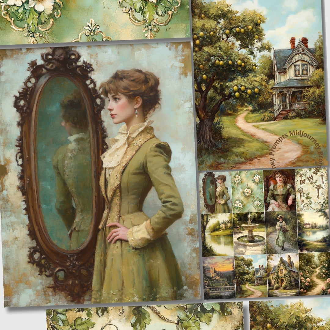 Midjourney V 6.1 Prompts for Victorian Classic Style Junk Journal