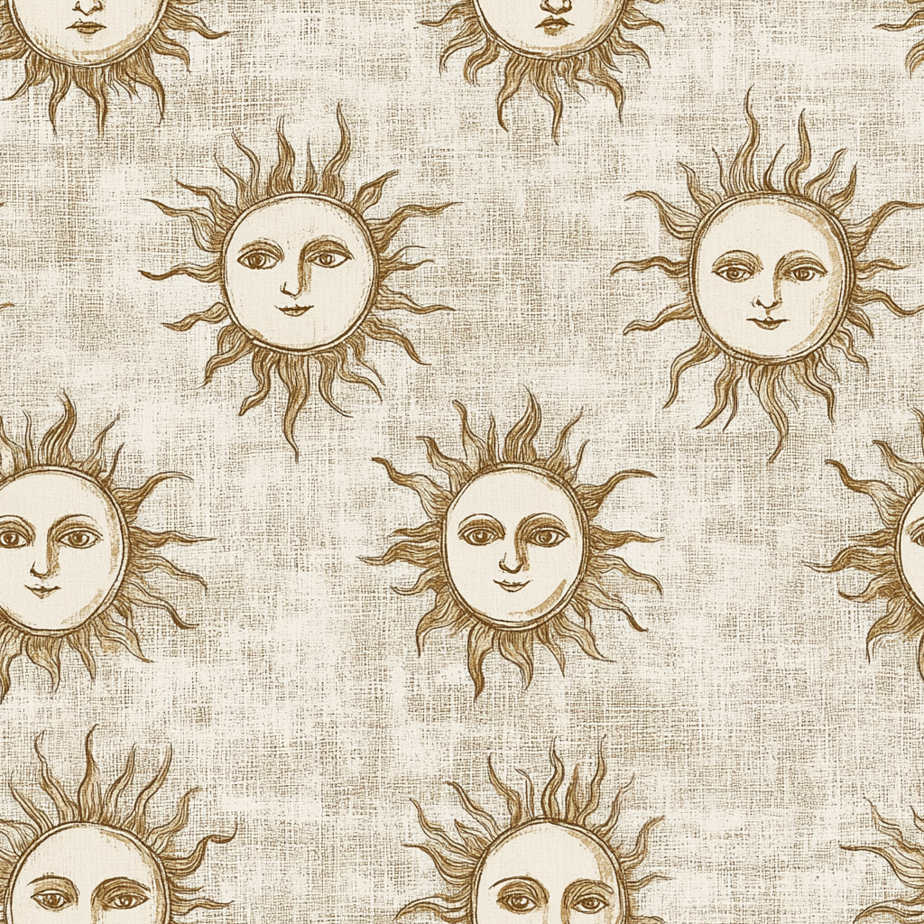 vintage sun with faces seamless papers