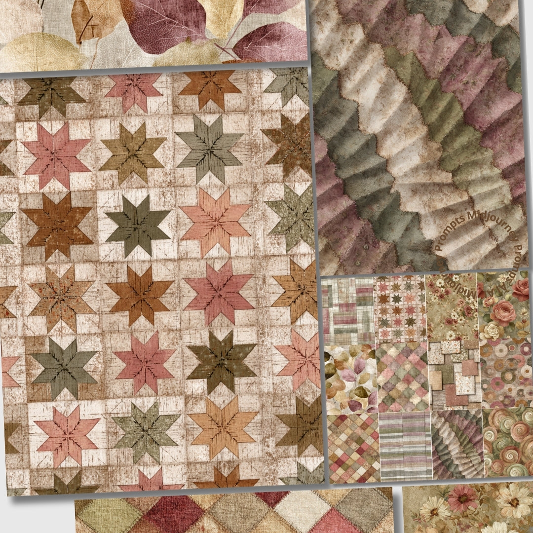 Midjourney V 7 Prompts for Vintage Rustic Taupe Seamless Pastel Patterns