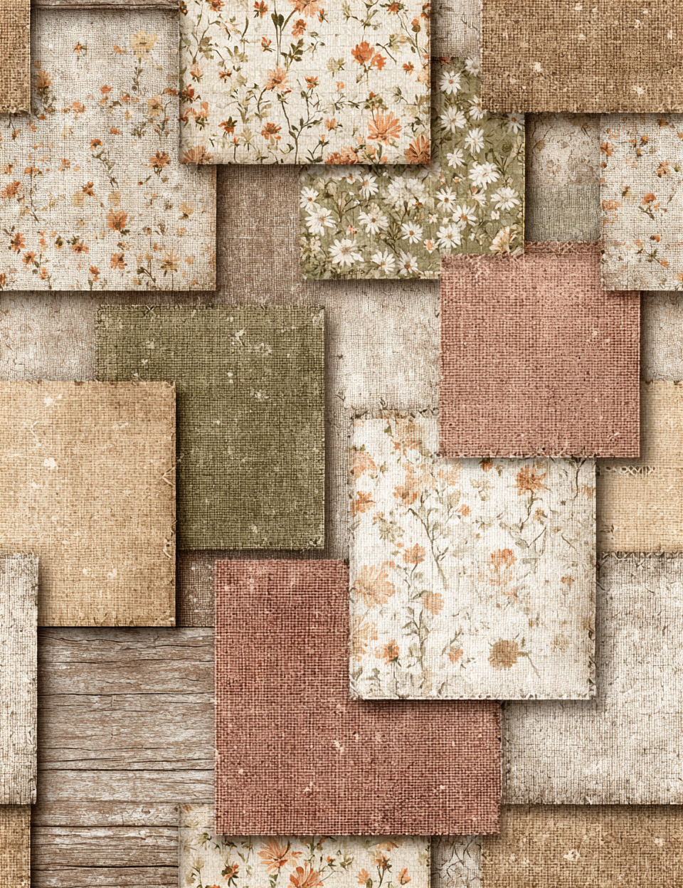 Midjourney V 7 Prompts for Vintage Rustic Taupe Seamless Pastel Patterns