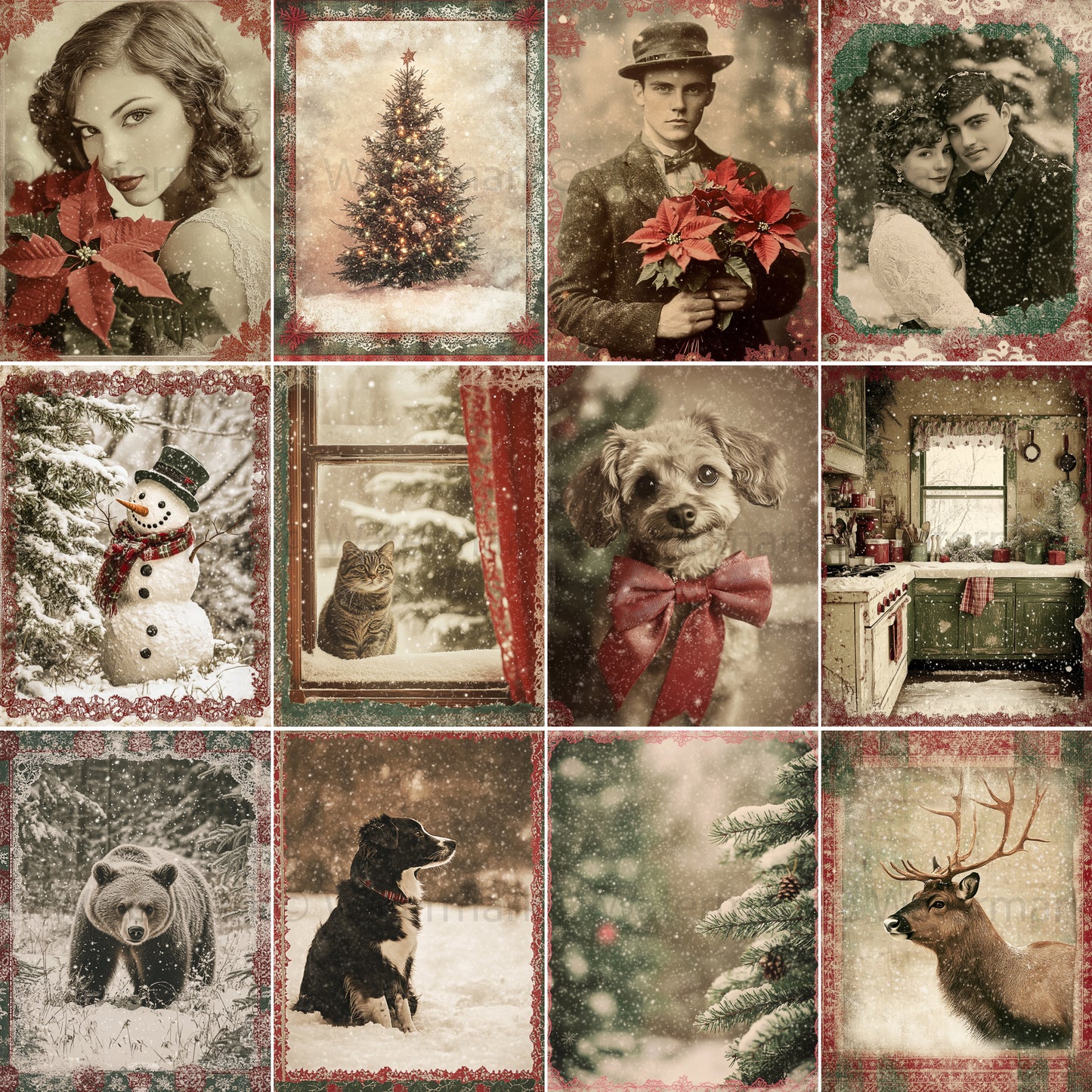 Midjourney Prompts for Vintage Sepia Christmas Photographs