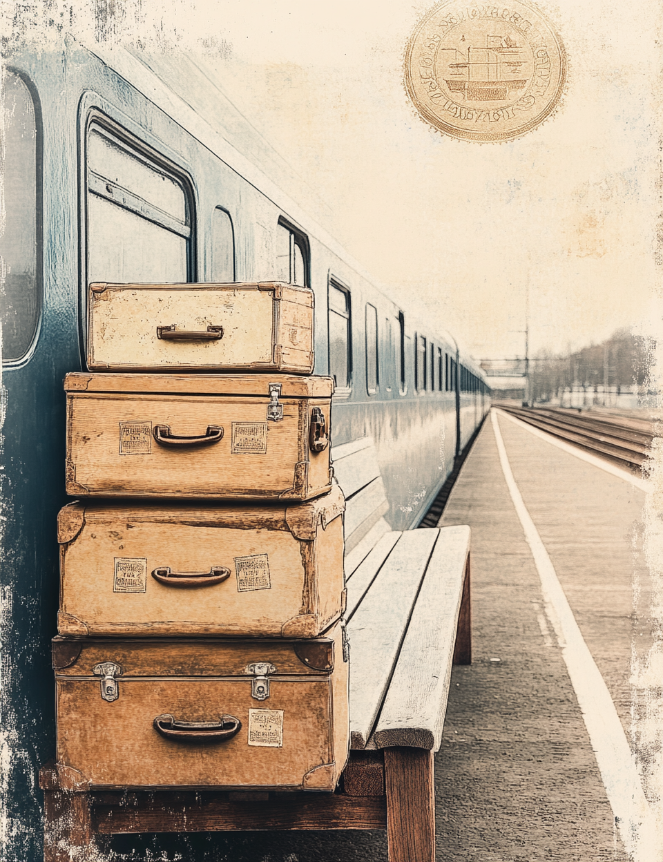 Midjourney V 6.1 Prompts for Vintage Train Journey Collage Pages