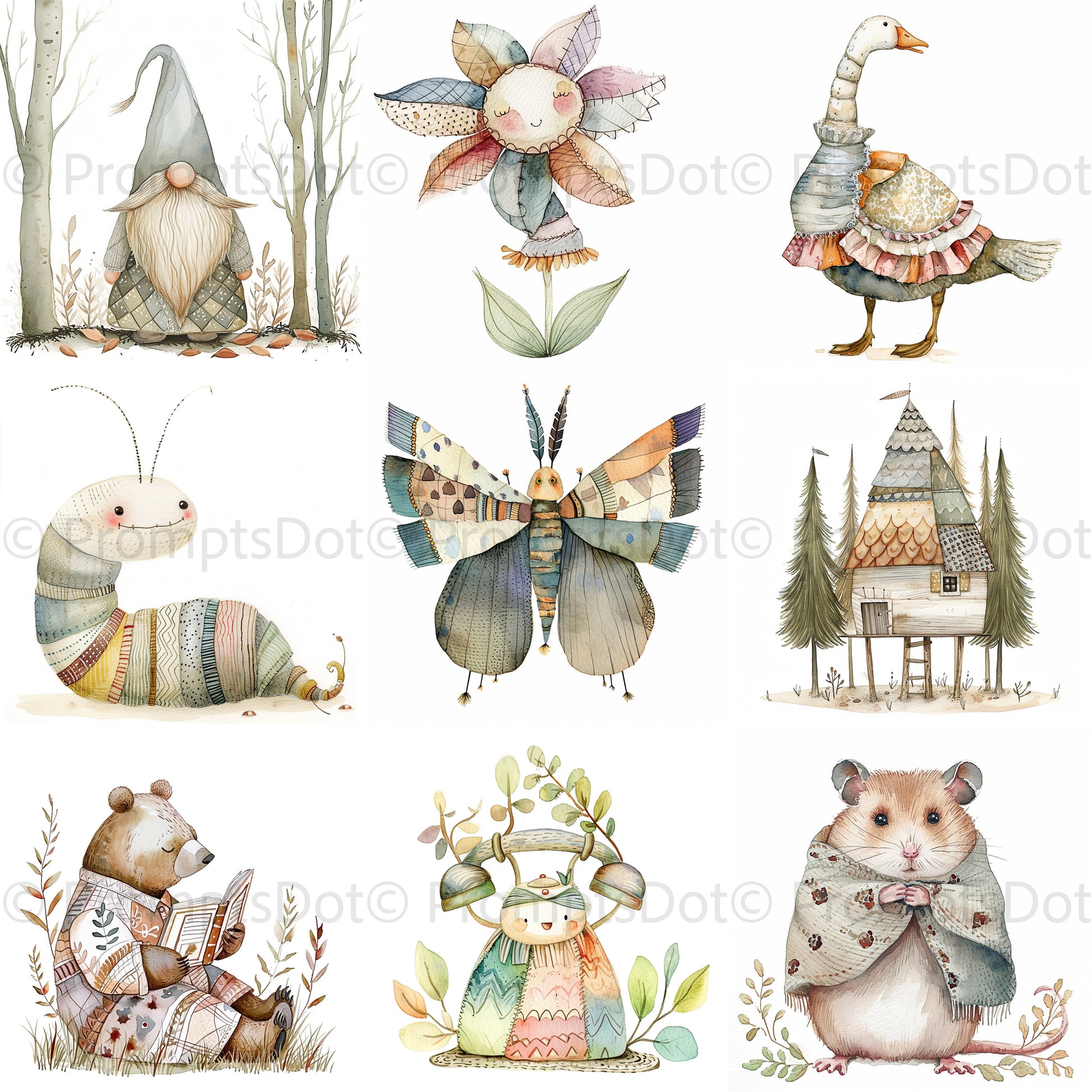 Vintage Whimsical Characters Midjourney Prompt