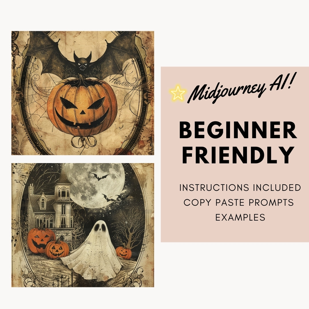 Beginner Friendly Eerie Vintage Card Scrapbooking Ephemera Midjourney Prompts