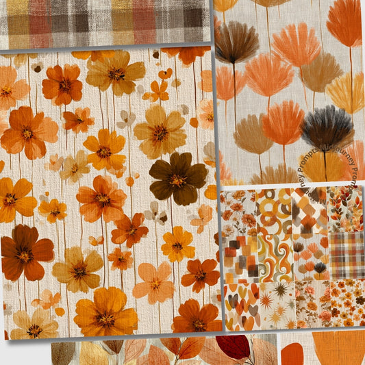 Midjourney V 7 Prompts for Warm 70s Seamless Fall Patterns