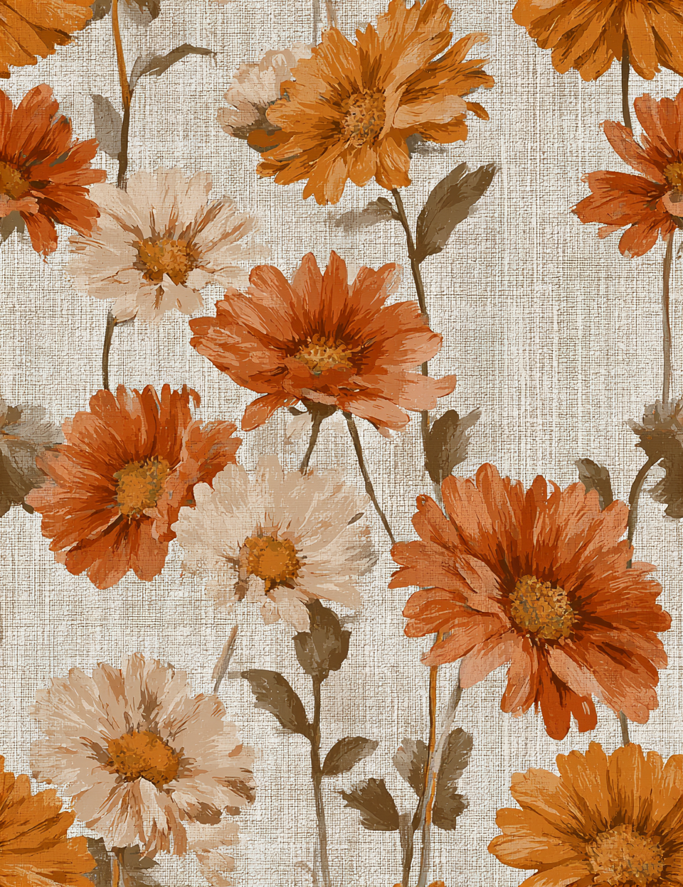 Midjourney V 7 Prompts for Warm 70s Seamless Fall Patterns