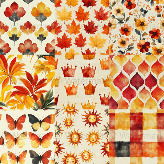 Midjourney Prompts For Watercolor Autumn Seamless Papers