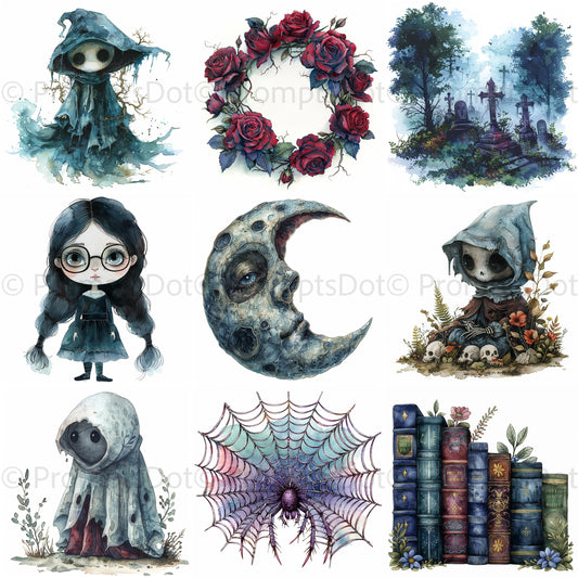 Watercolor Gothic Clipart