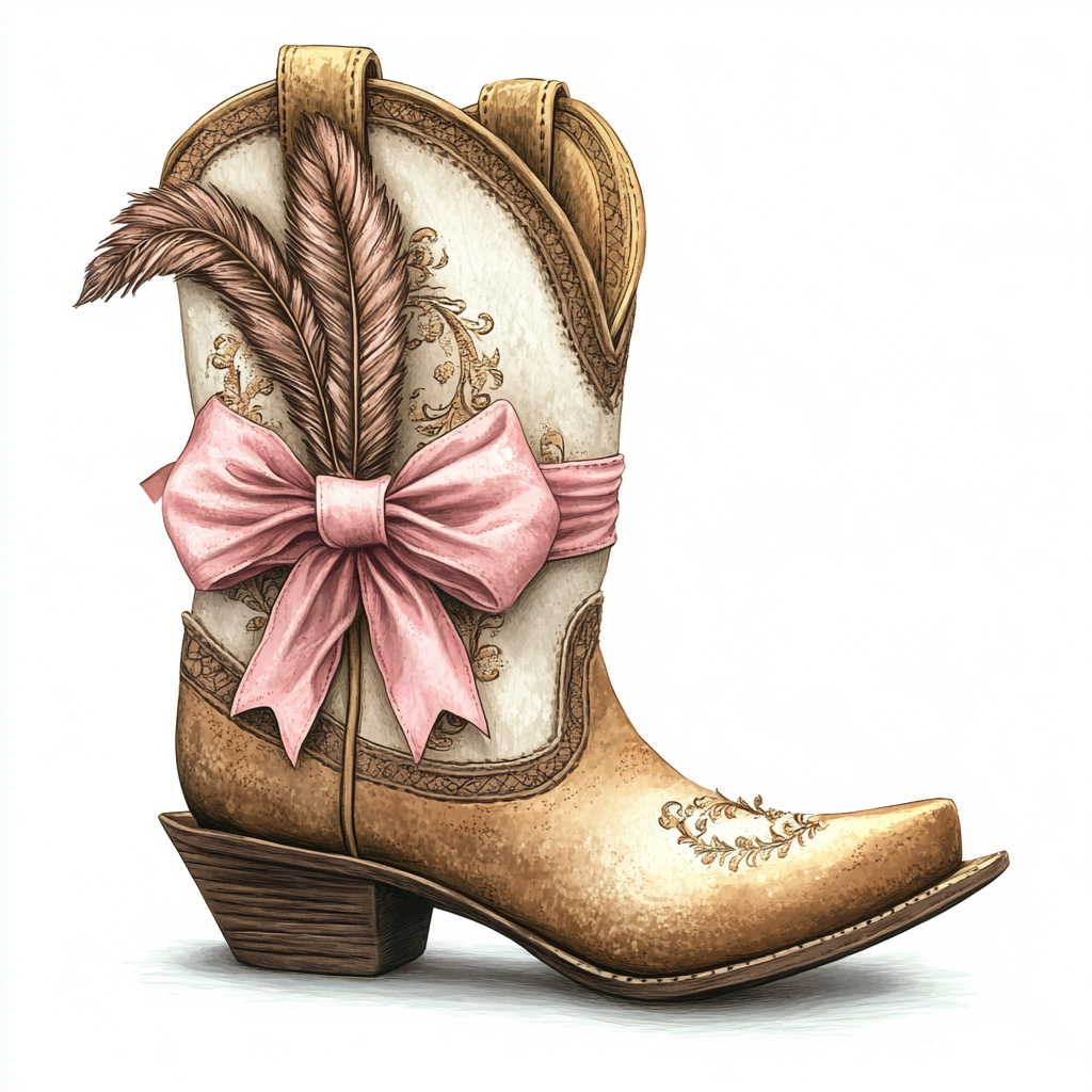 Midjourney Prompts for Watercolor Western Coquette Clipart