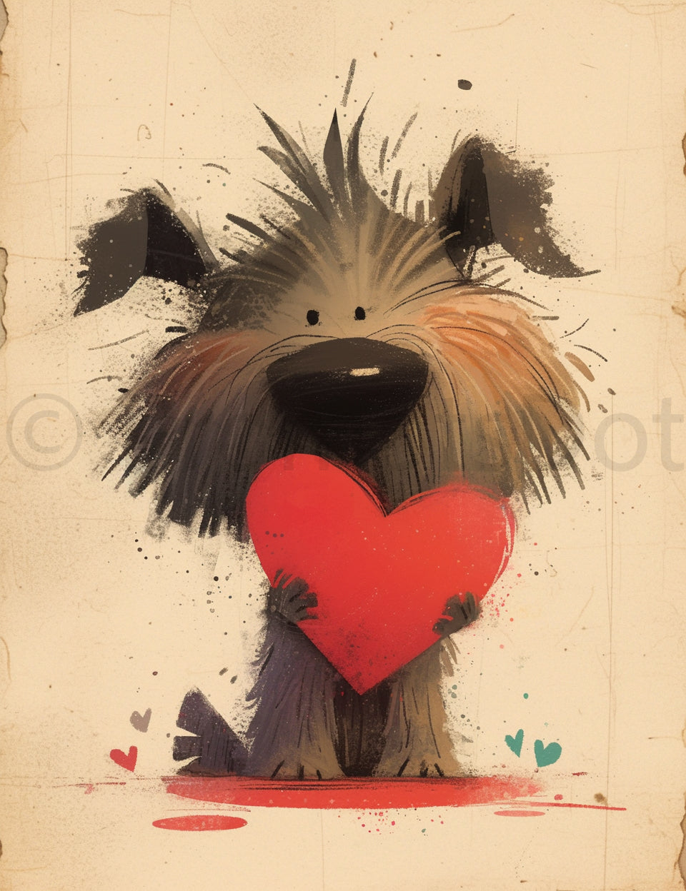 dog with a heart Midjourney Prompts For Whimsical Animals Dogs Illustrations