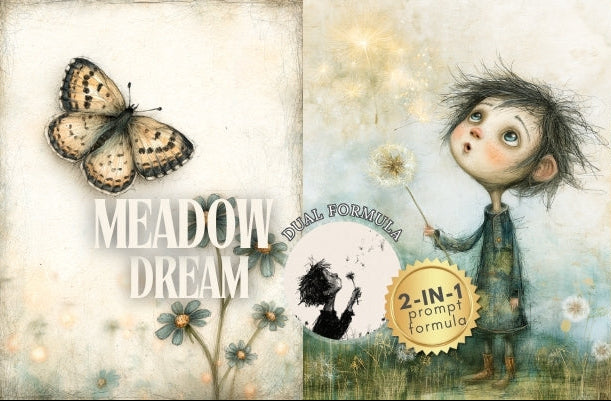 Midjourney V 8.2 Prompts for DUAL Wildflower Meadow Dream
