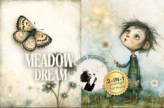 Midjourney V 8.2 Prompts for DUAL Wildflower Meadow Dream