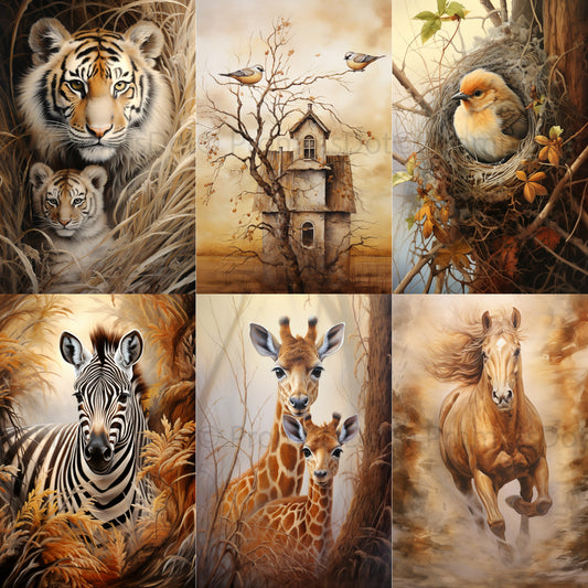 Wildlife Animals Posters Landscapes Cards Midjourney Prompt Commercial Use