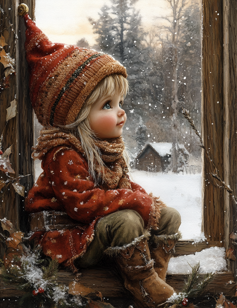 Midjourney Prompts for Christmas Windows Winter Cozy Scenes