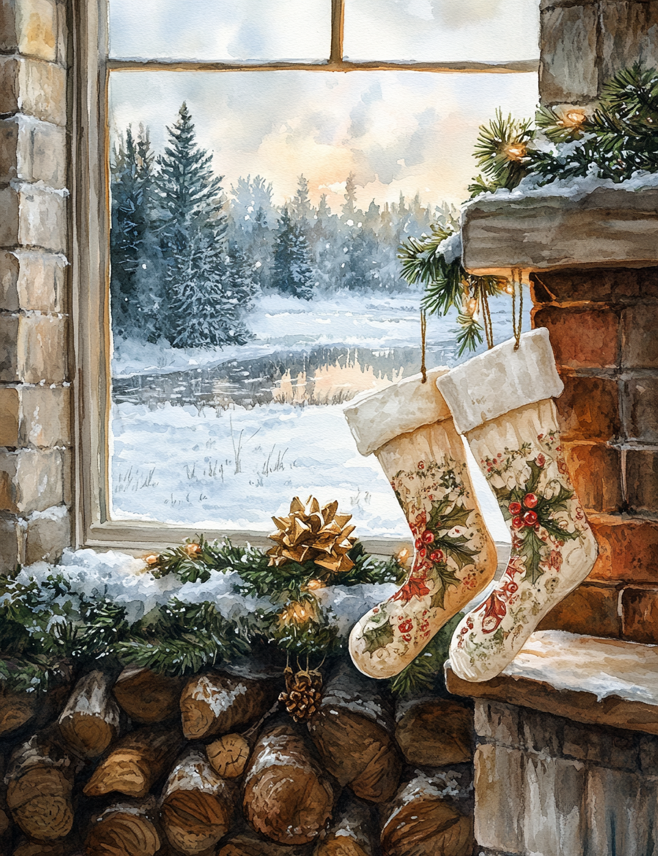 Midjourney Prompts for Christmas Windows Winter Cozy Scenes