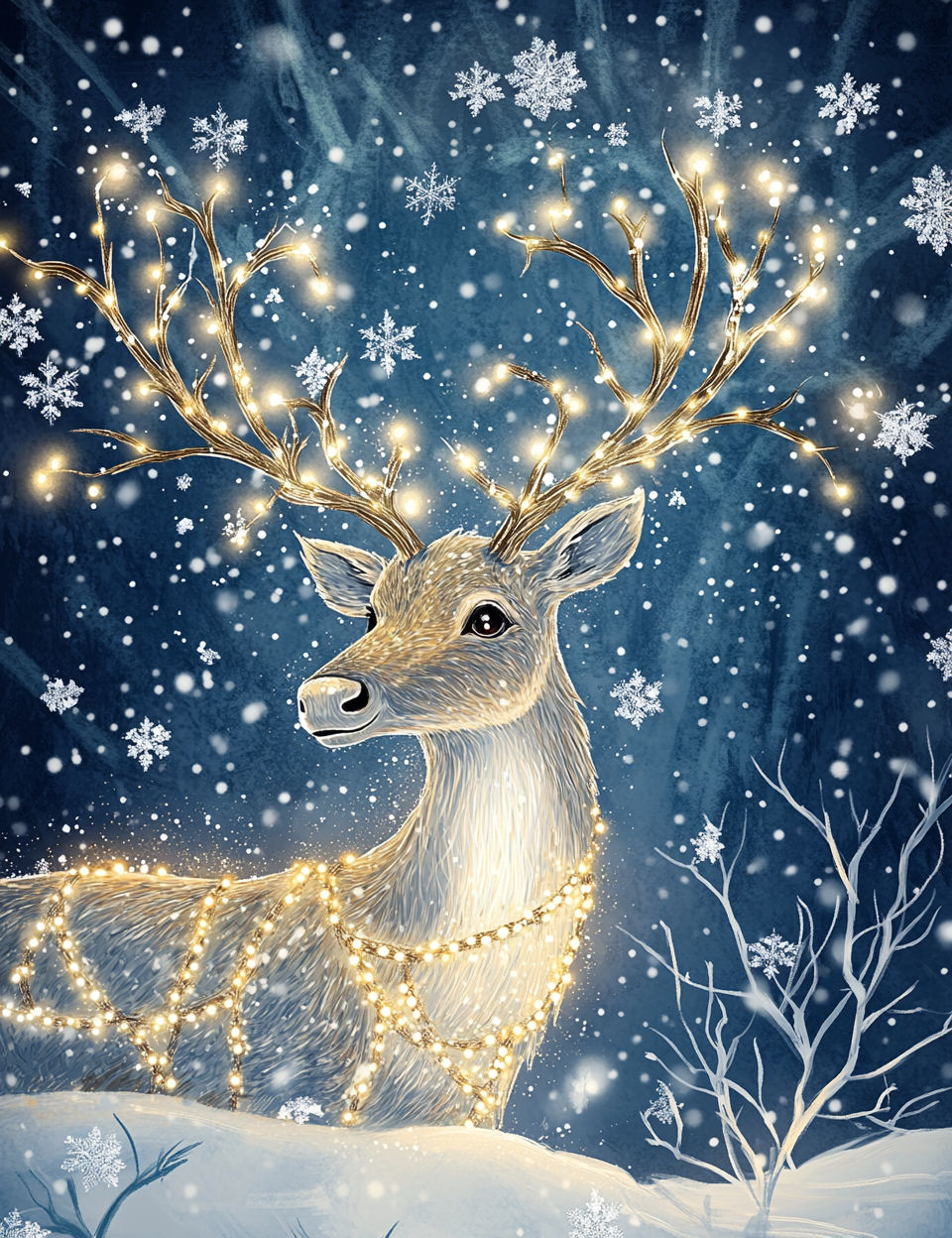 Midjourney Prompts for Silver Winter Night Christmas Papers