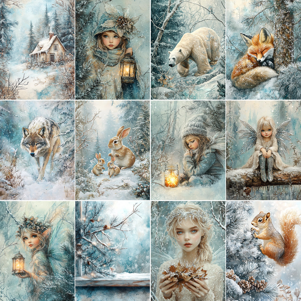 Midjourney V 6.1 Prompts for Winter Forest Fairies Fine Art
