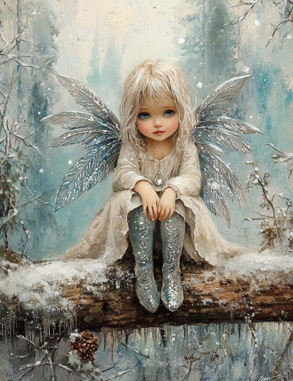 Midjourney V 6.1 Prompts for Winter Forest Fairies Fine Art