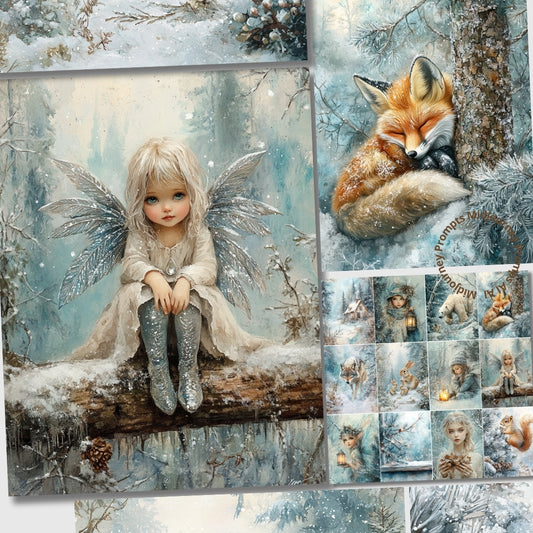 Winter forest fairy grid