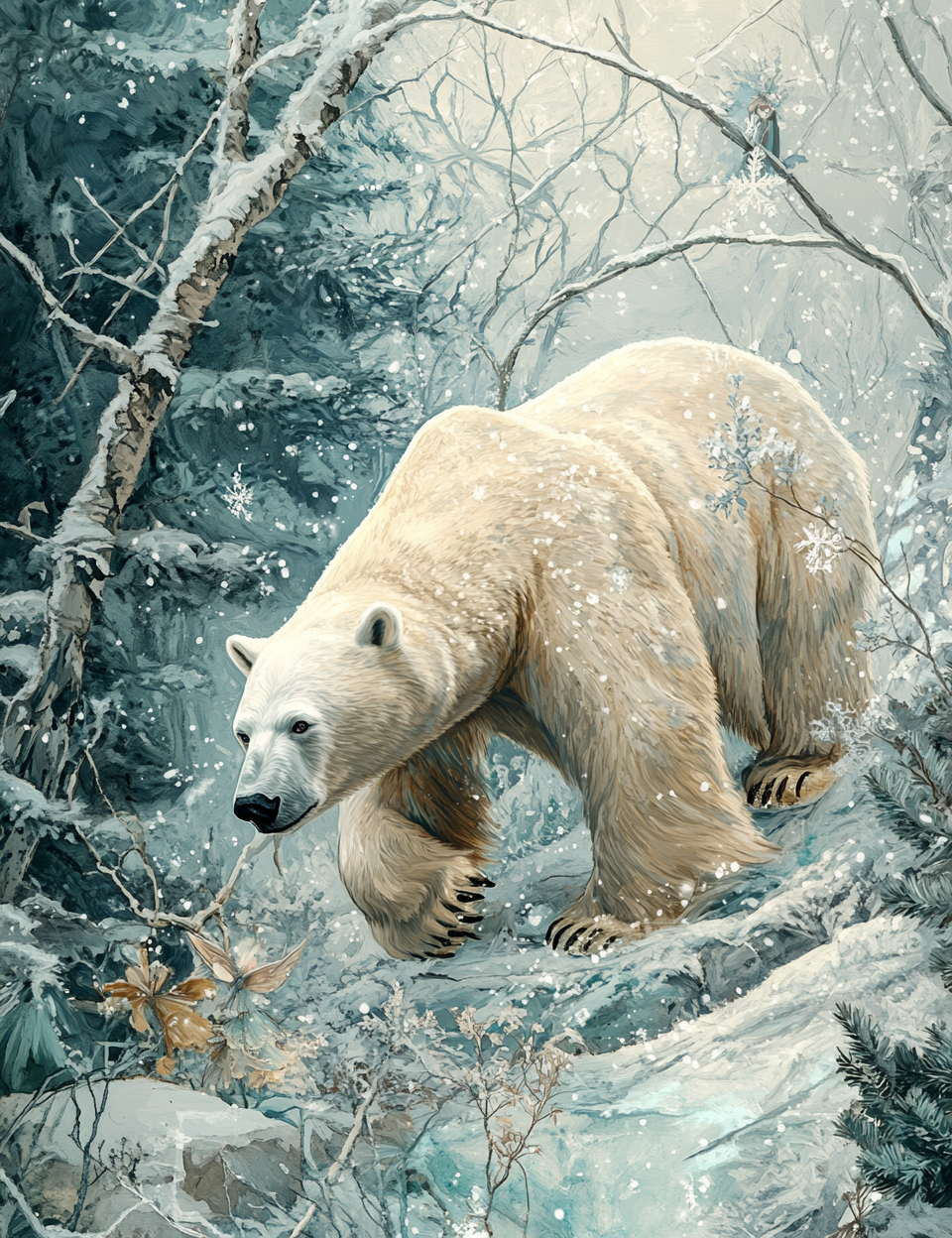 Midjourney V 6.1 Prompts for Winter Forest Fairies Fine Art