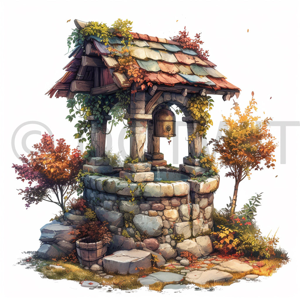 wishing well clipart