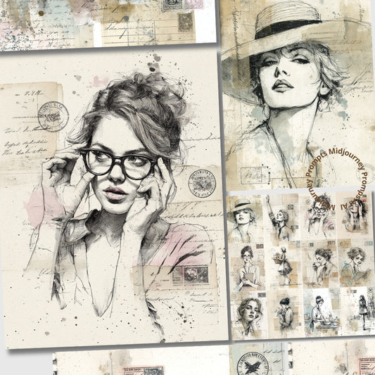 Midjourney V 7 Prompts for Women’s Day Junk Journal Pages