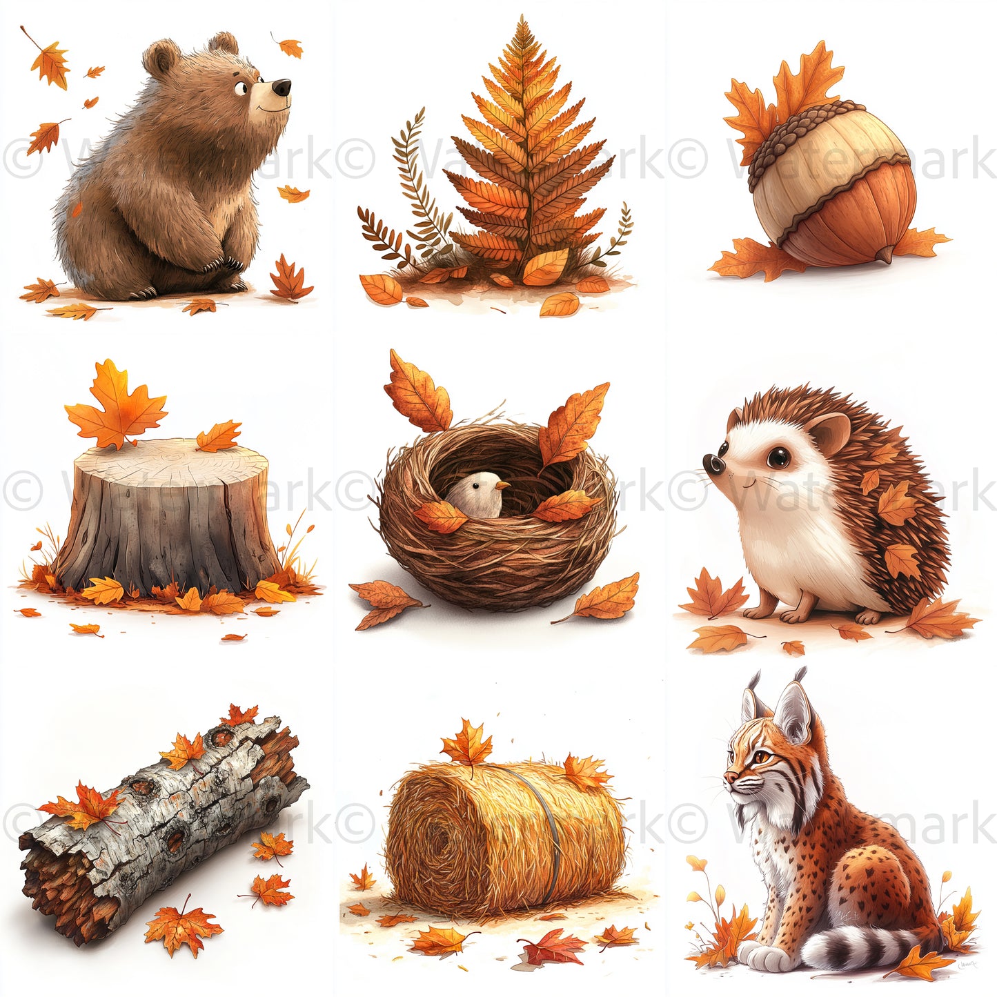 Midjourney Guide PDF For Cute Woodland In Autumn Illustrations