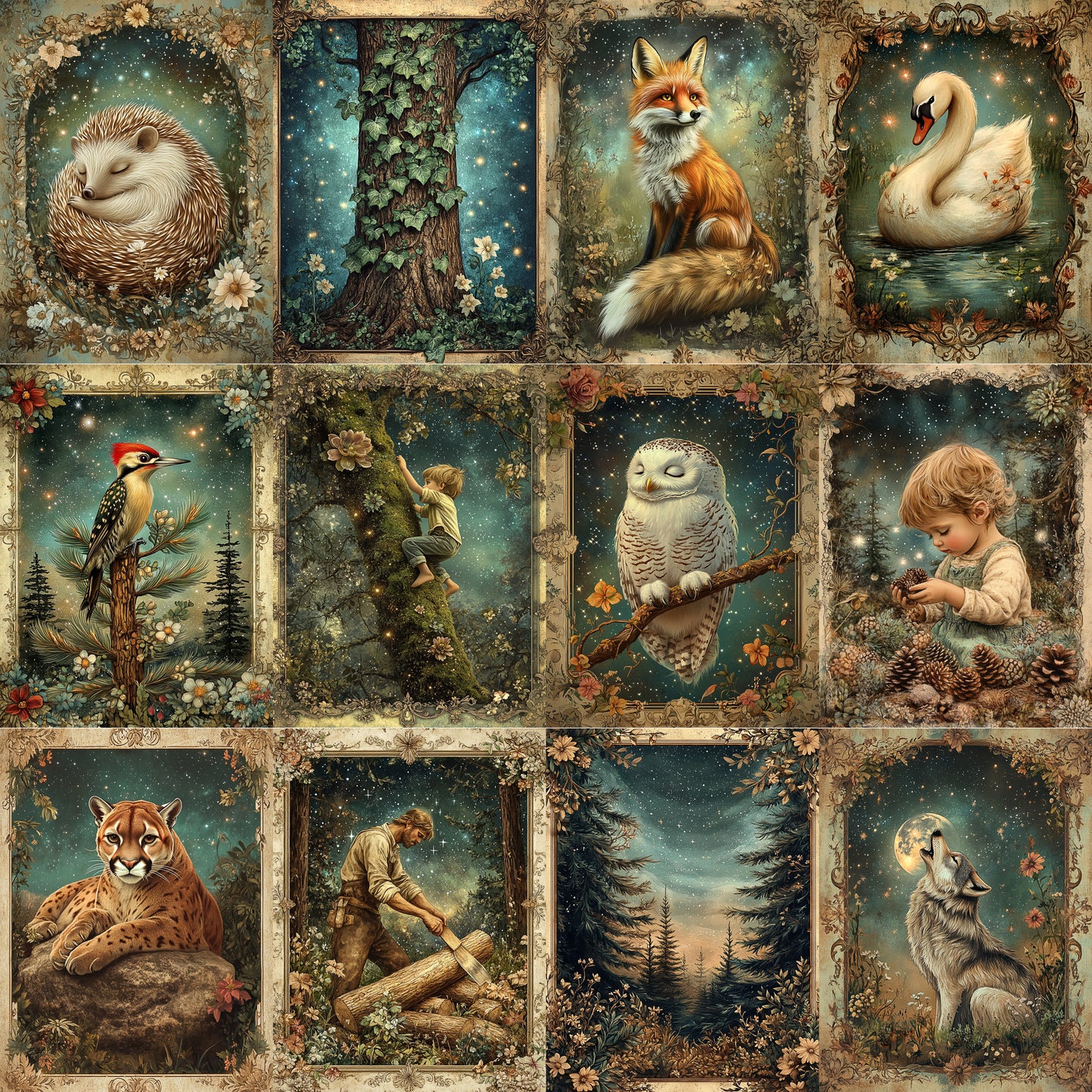 Midjourney Prompts for Woodland Animals And Landscape Pages