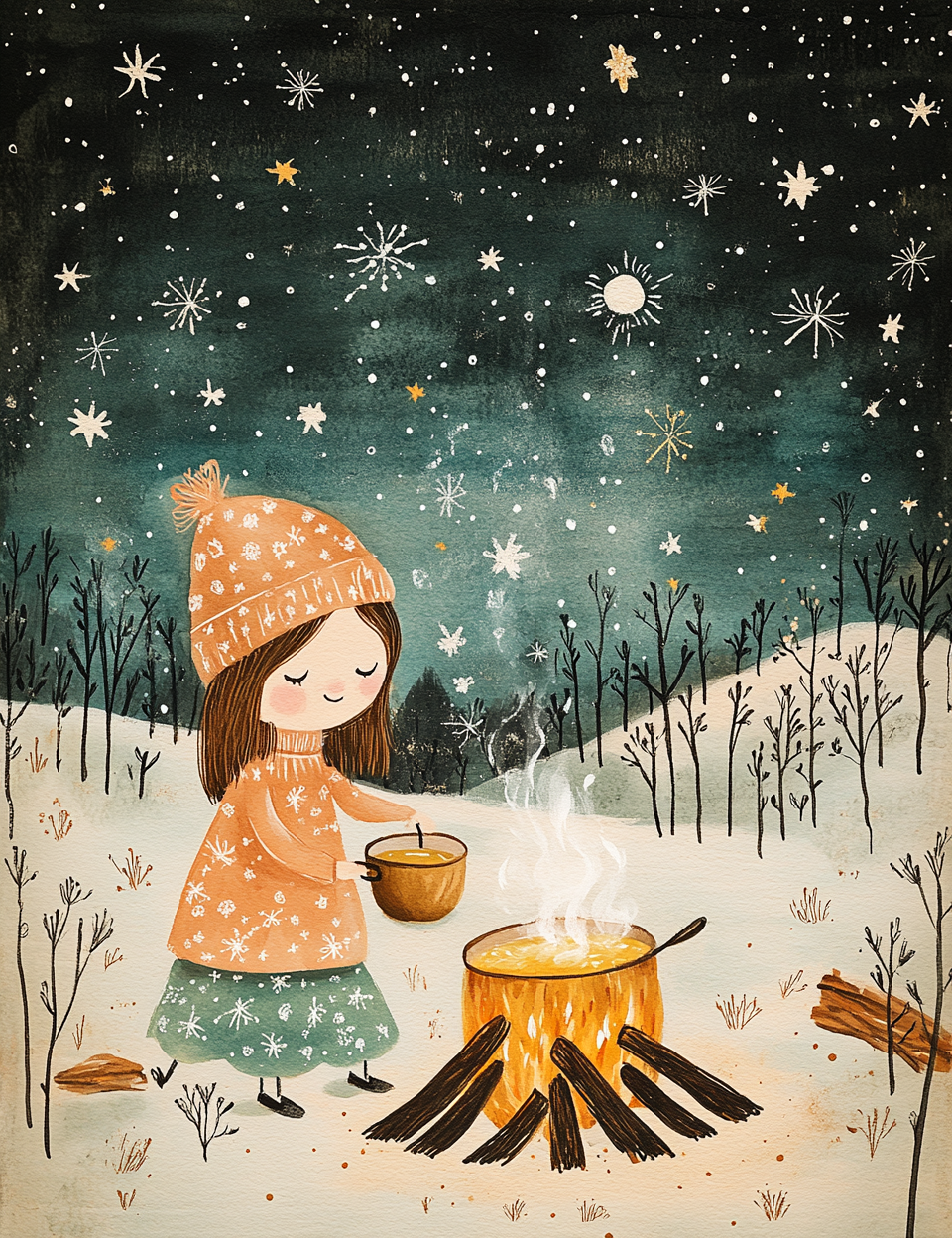 Midjourney V 6.1 Prompts for Woodland Camping Memories Journal Pages