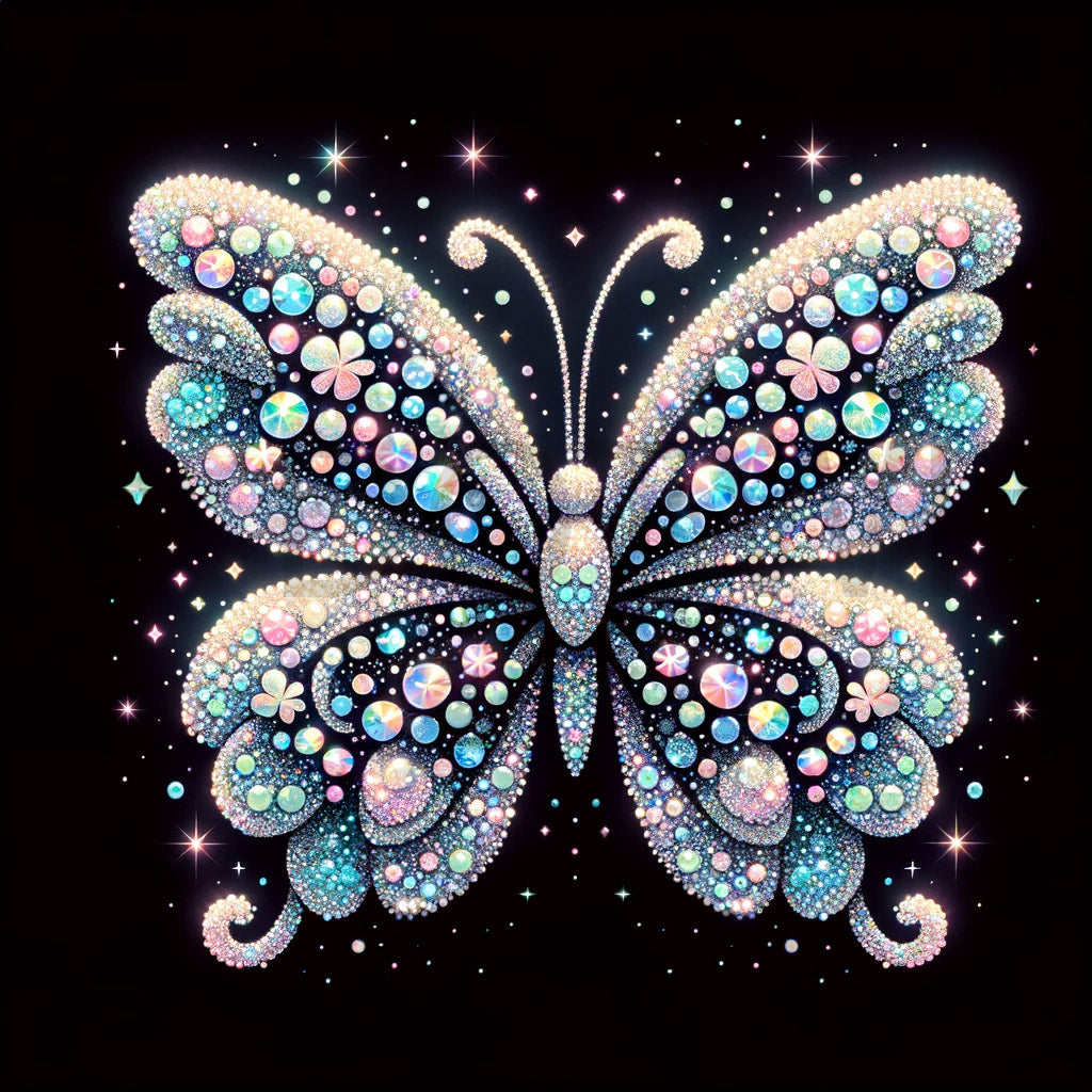 a cute butterfly Sparkling Tshirt Designs DALLE3 DALLE Prompt