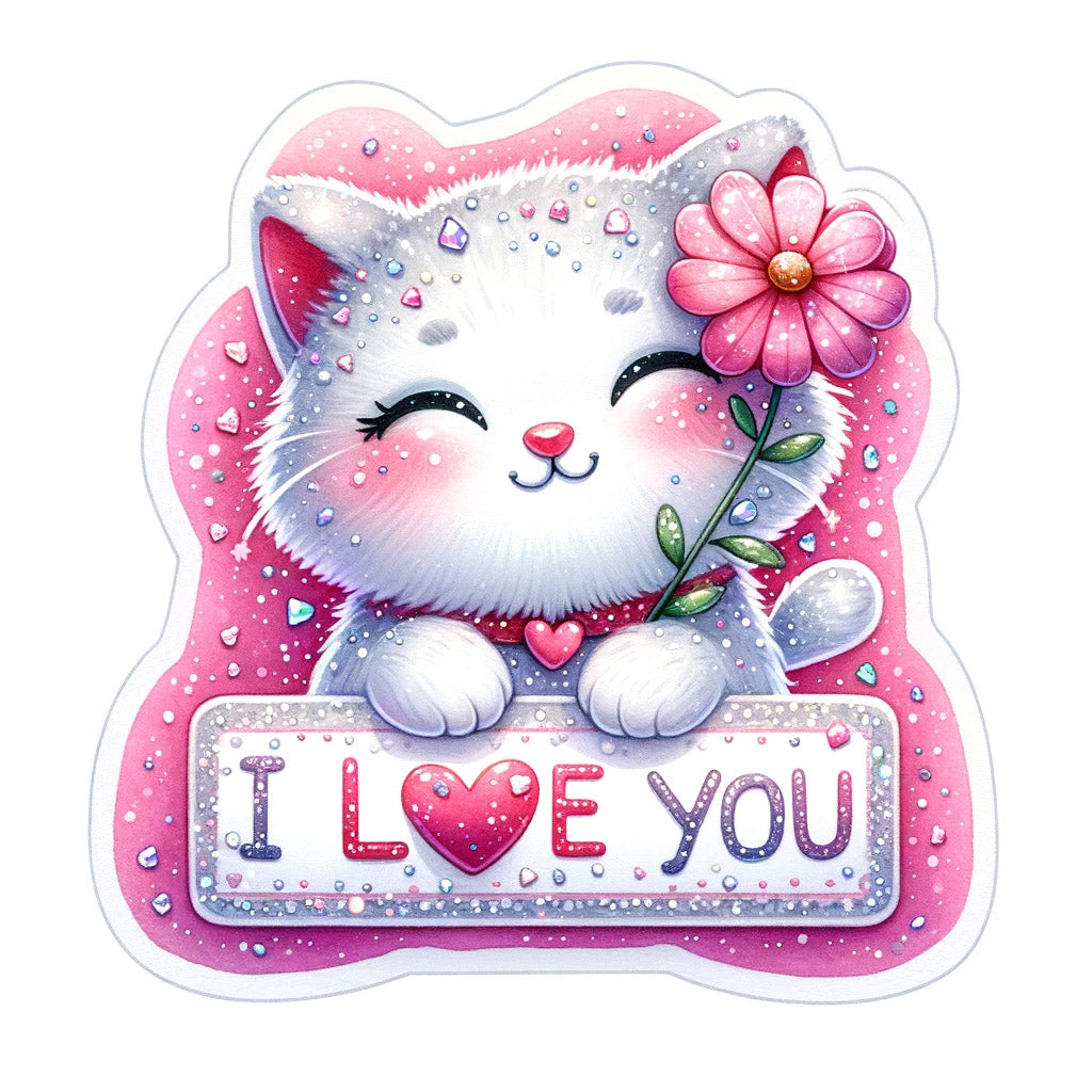 a cute cat Cute Valentines Illustrations With Text DALLE3 DALLE Prompt