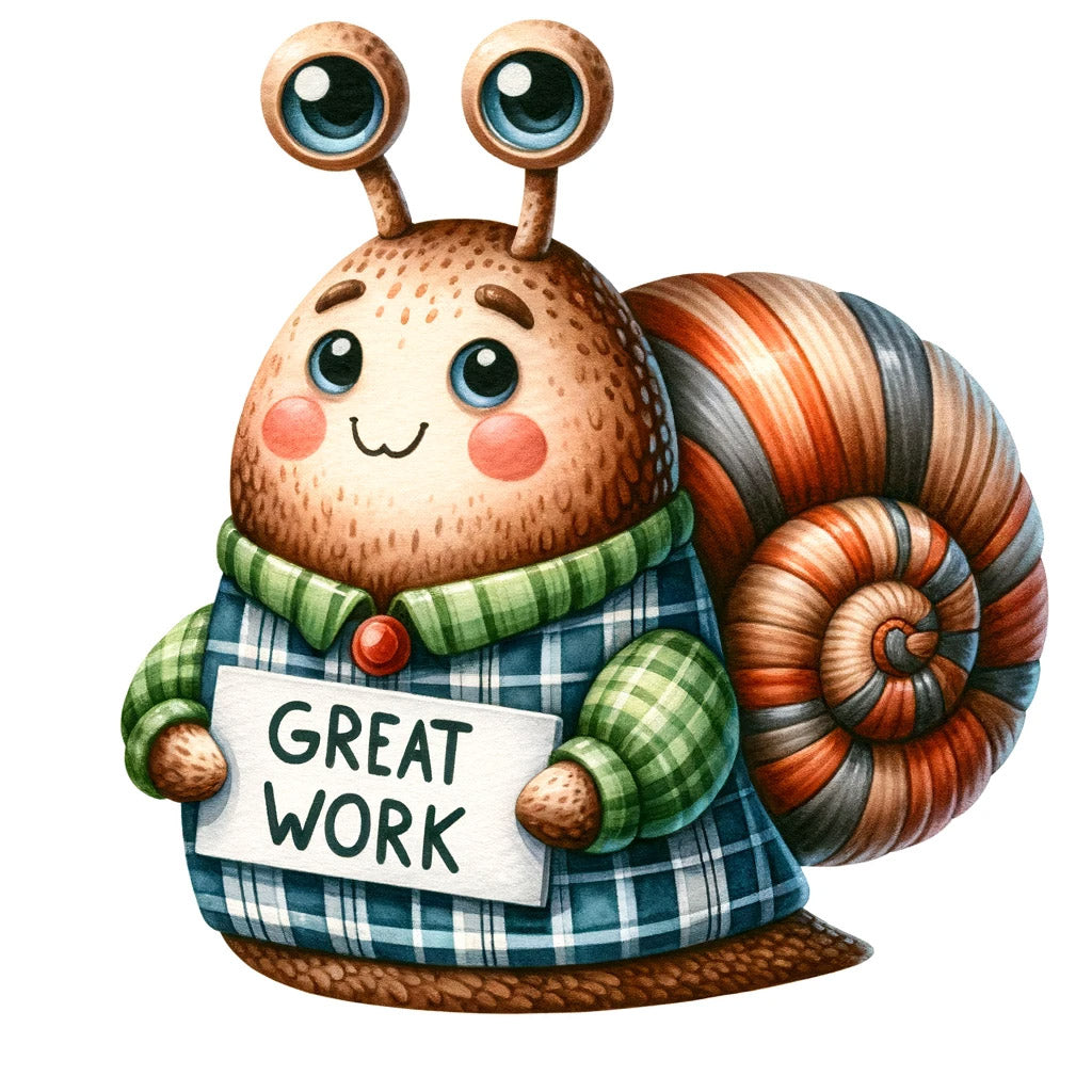 school snail Cute School Illustrations With Text DALLE 3 Prompt
