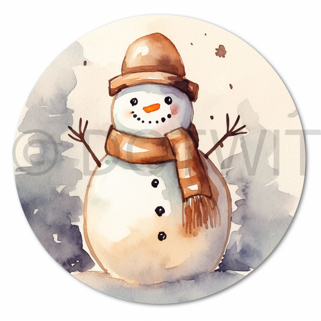 a cute snowman Vintage Christmas Icons Ornaments Stickers Digital Art and Midjourney Prompt Commercial Use