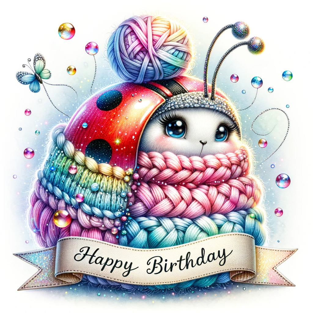 a ladybug DALLE3 Prompt for Birthday Illustrations With Text
