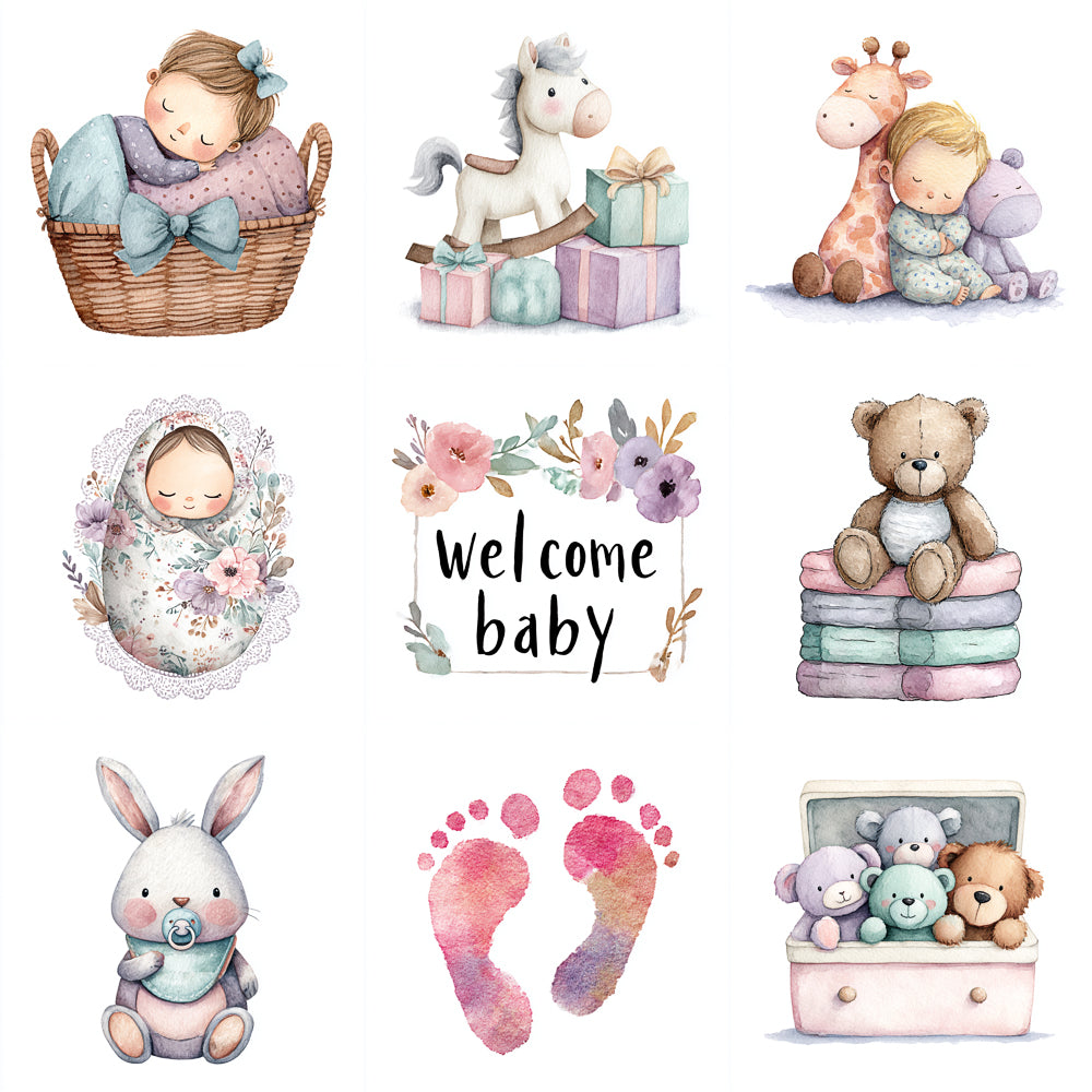 Midjourney v 7 Prompts for a little cutie on the way clipart
