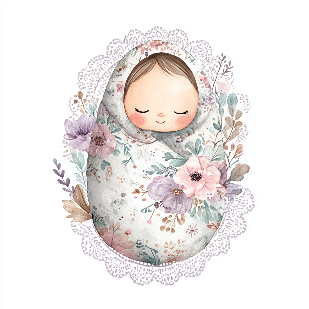 Midjourney v 7 Prompts for a little cutie on the way clipart