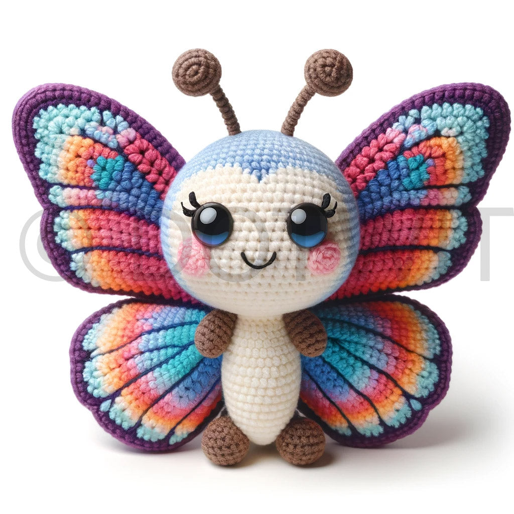 crochet amigurumi butterfly clipart