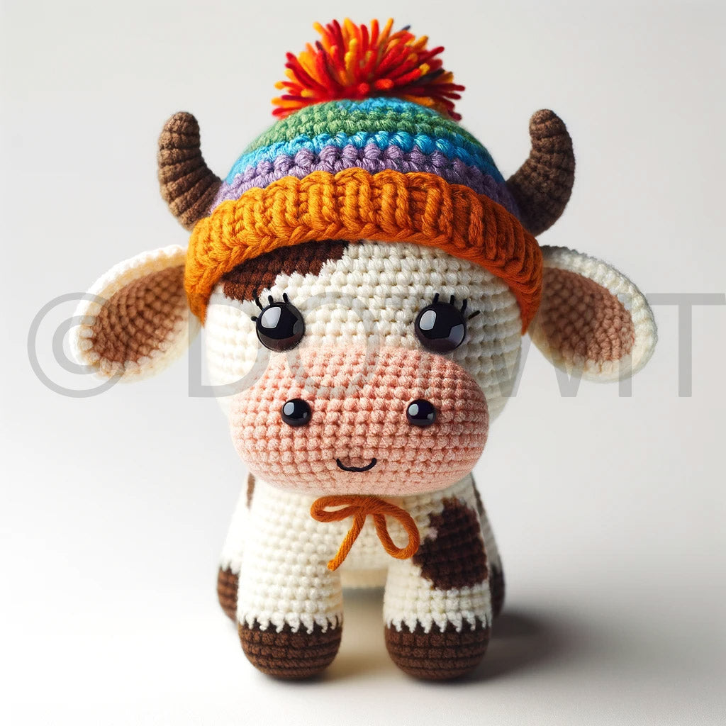 crochet cow digital art