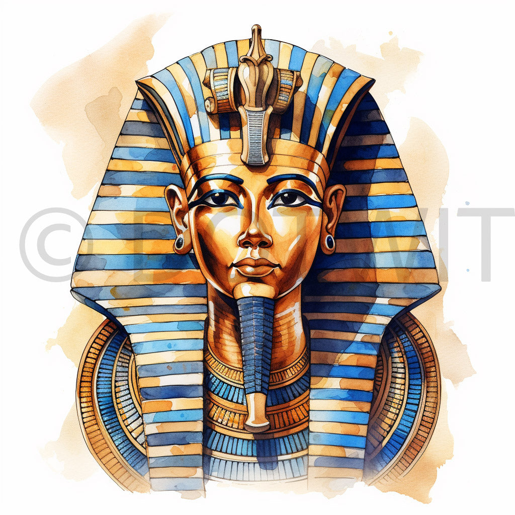 Egyptian Art Watercolor Historic Clipart Digital Art and Midjourney Prompt Commercial Use