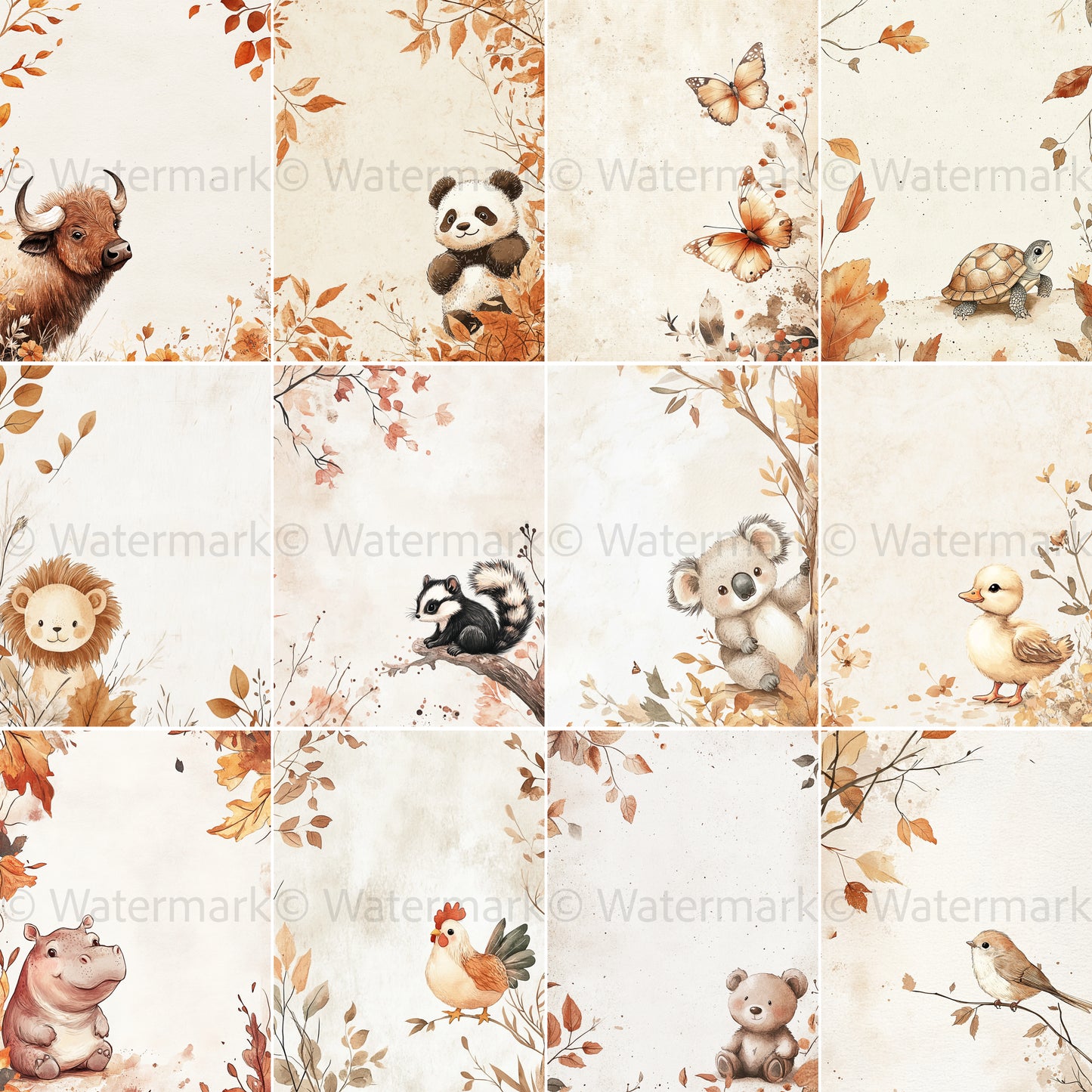 Midjourney Prompts for Adorable Autumn Notebook Papers