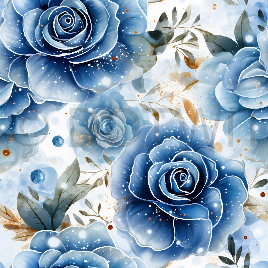 blue roses floral pattern Floral Seamless Patterns Flower Digital Papers and Midjourney Prompt Commercial Use