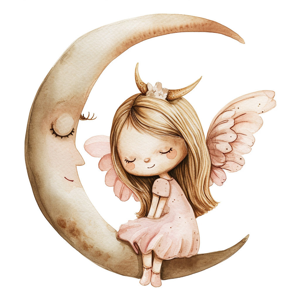 a cute angel Muted Nursery Watercolors Midjourney Prompt v6