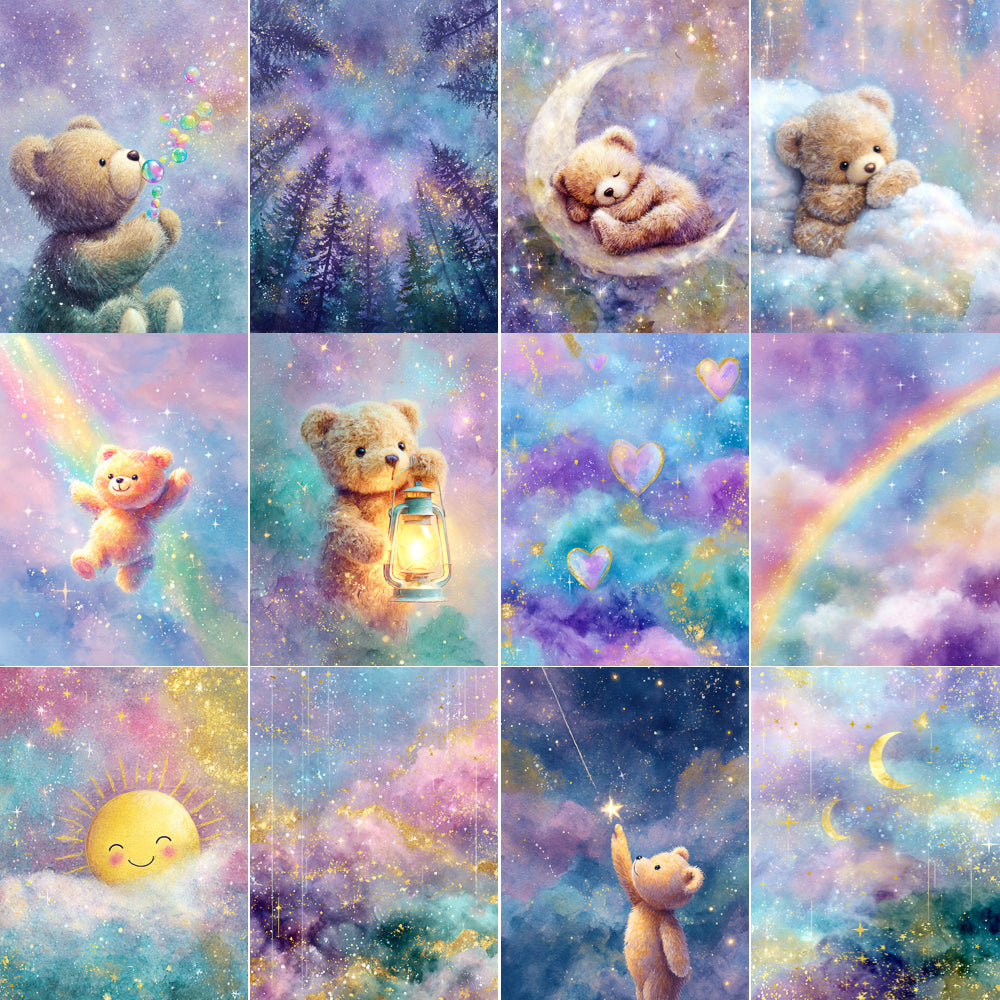 Midjourney V 7 Prompts for Teddy Bear Rainbow Magical Pages