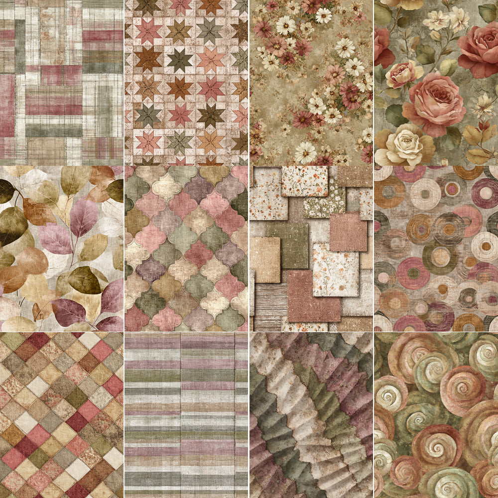Midjourney V 7 Prompts for Vintage Rustic Taupe Seamless Pastel Patterns