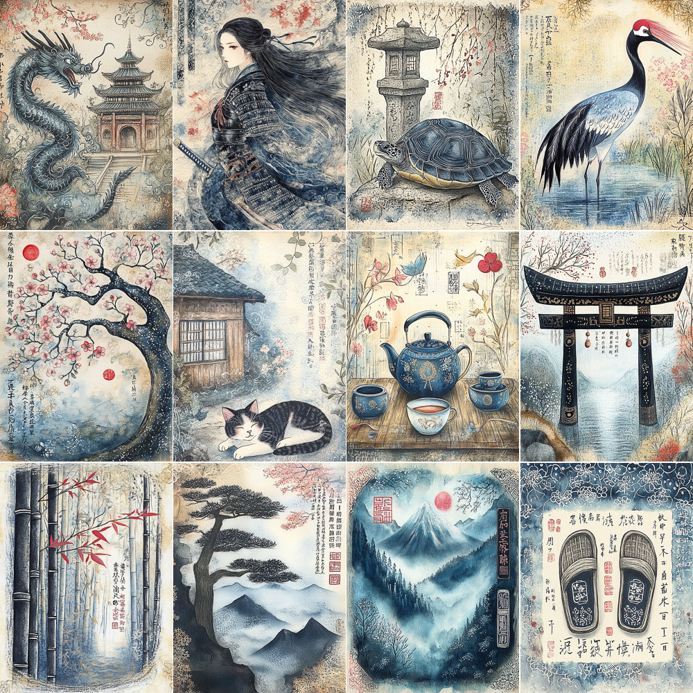 Midjourney V 7 Prompts for DUAL Japanese Samurai Pages