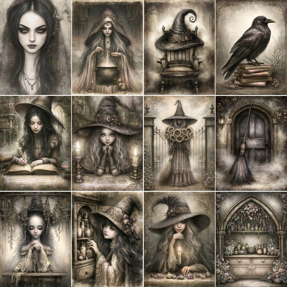 Midjourney V 8.2 Prompts for DUAL Witching Season Pages