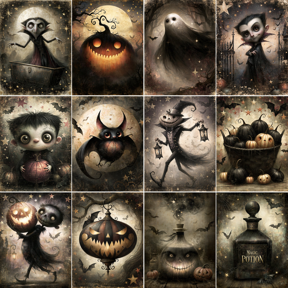 Midjourney V 8.1 Prompts for DUAL Gold Magic in Halloween Horror