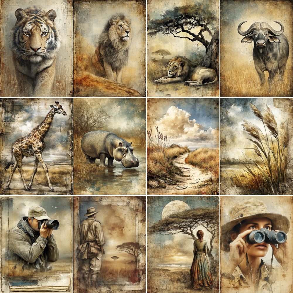 Midjourney V 7 Prompts for DUAL Safari Vibes Printable Pages